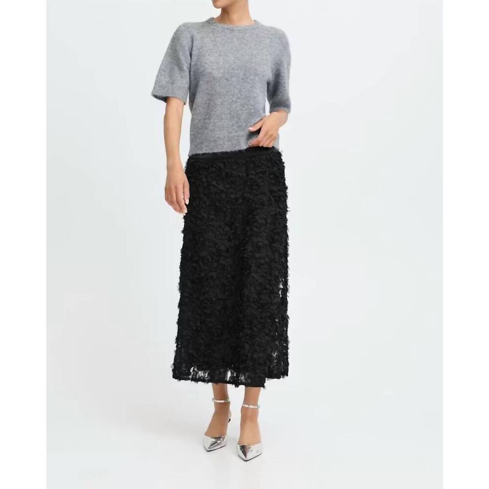 NEW B.YOUNG rosalinda midi skirt in black